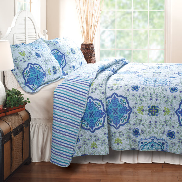 Greenland Home Fashions Esprit Capri Cotton Reversible Quilt Set